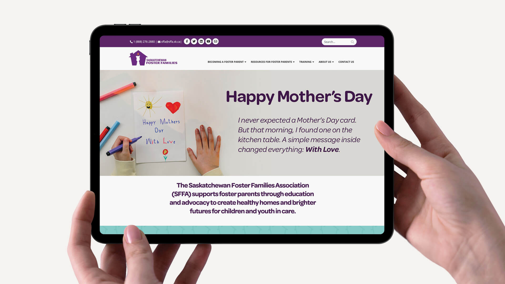Saskatchewan Foster Families Association, Design, Happy Mother's Day, Portfolio Image, 