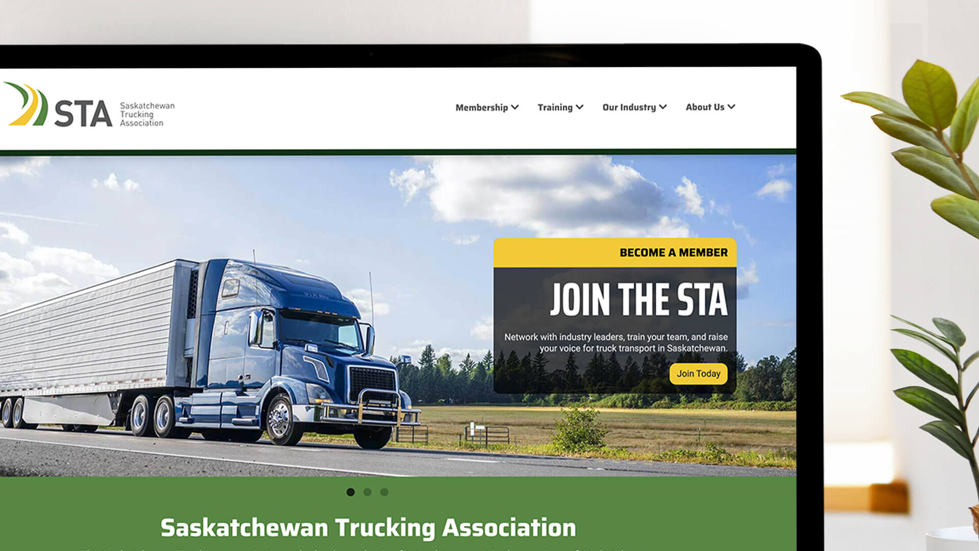 Saskatchewan Trucking Association, Website, A Platform Built to Haul, Portfolio Image